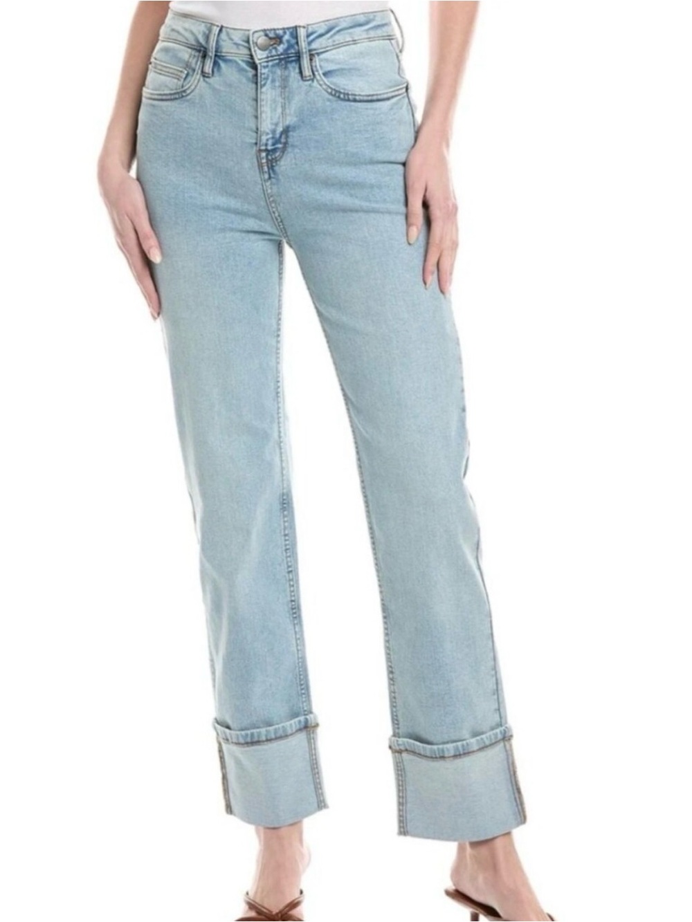 Kenneth Cole High-Rise Light Blue Women’s Jeans - Casual Cuffed Style